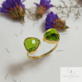 Natural Peridot Ring, 925 Sterling Silver Ring, August Birthstone, Adjustable ring, Gemstone Ring, Designer Ring, Statement Ring,7.5 US Ring